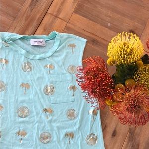 SoulCycle Mint Green Muscle Tee with Metallic, Med